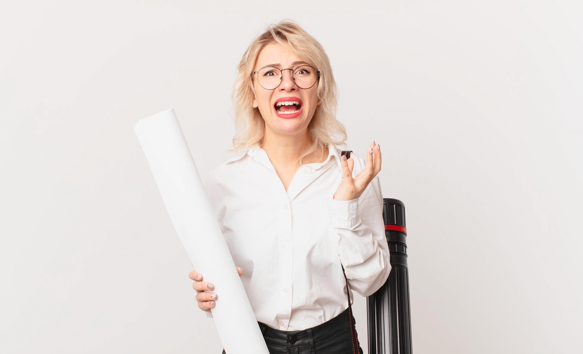 A picture of a frustrated lady who is staring her home remodeling project.