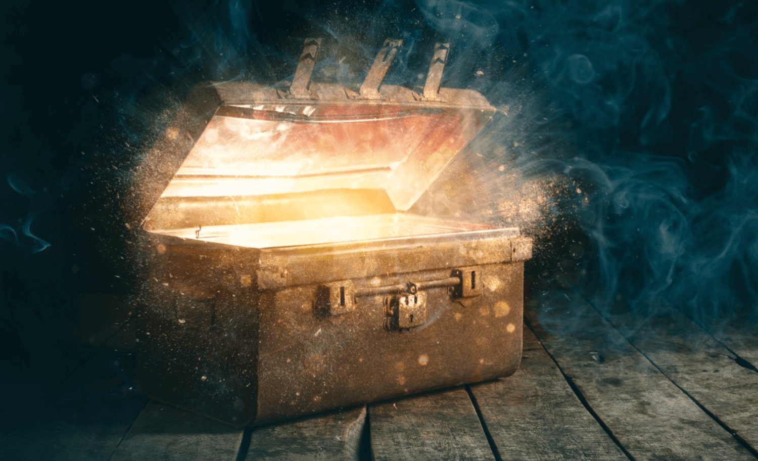 A picture of a glowing treasure chest resembling the power your untapped home equity has at building wealth